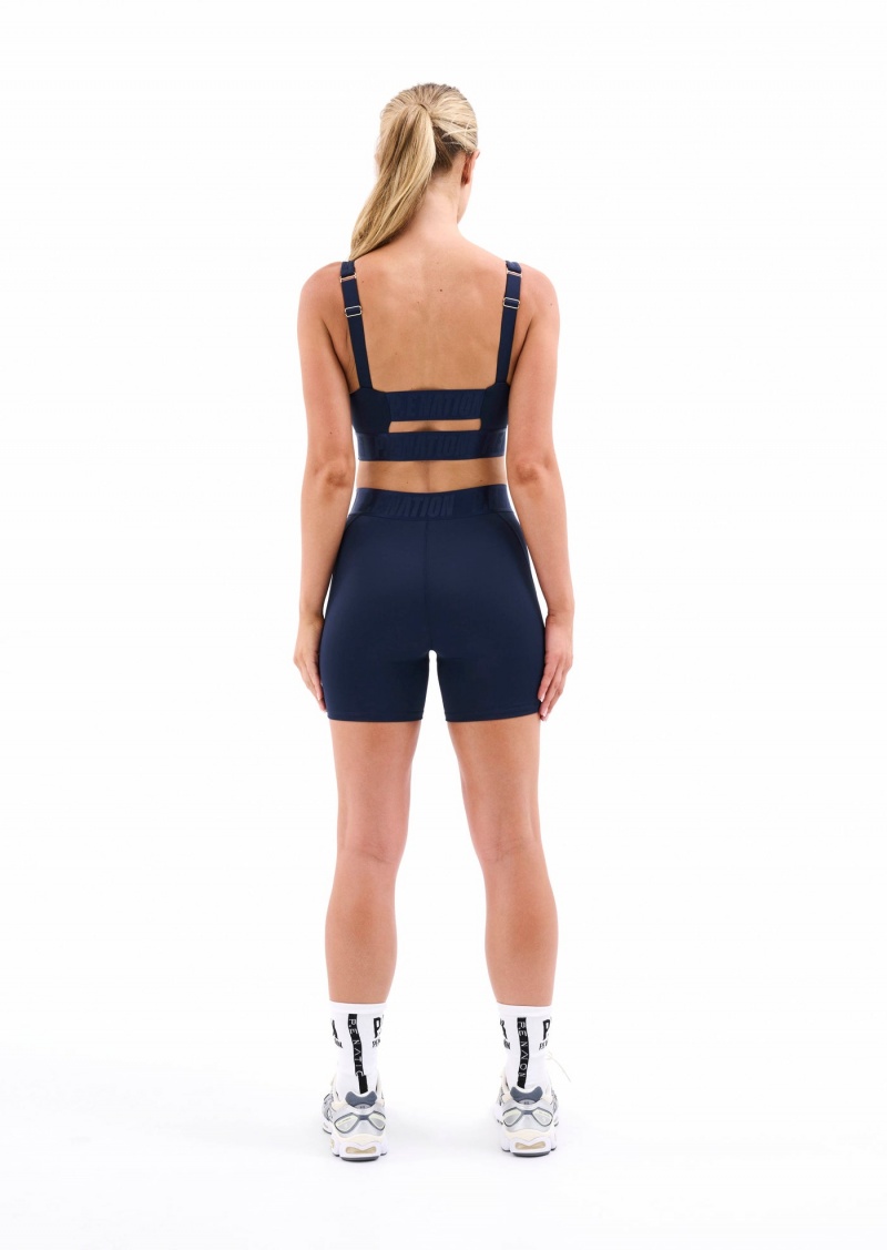 P.E Nation Backcheck Sports Bra Dark Navy | QALBFTE-36
