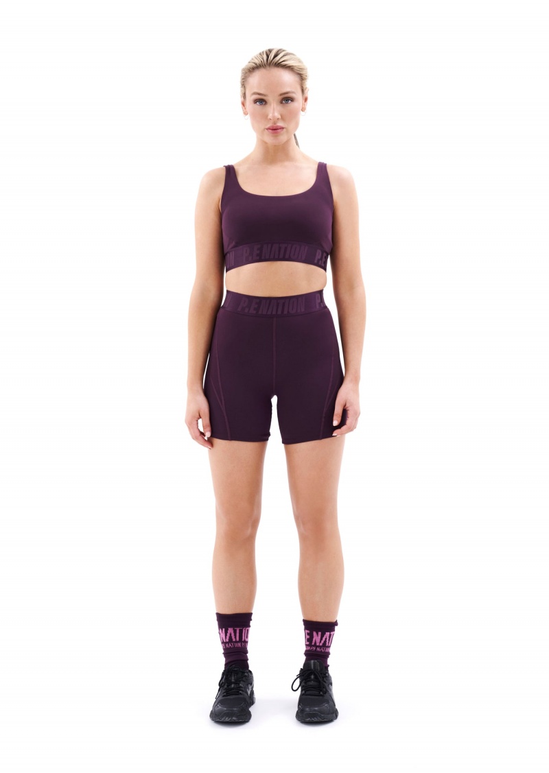 P.E Nation Backcheck Sports Bra Potent Purple | FVBAGKZ-93