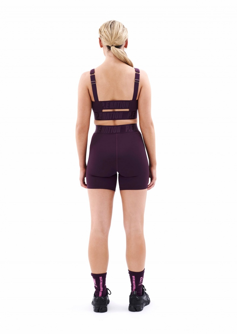 P.E Nation Backcheck Sports Bra Potent Purple | FVBAGKZ-93