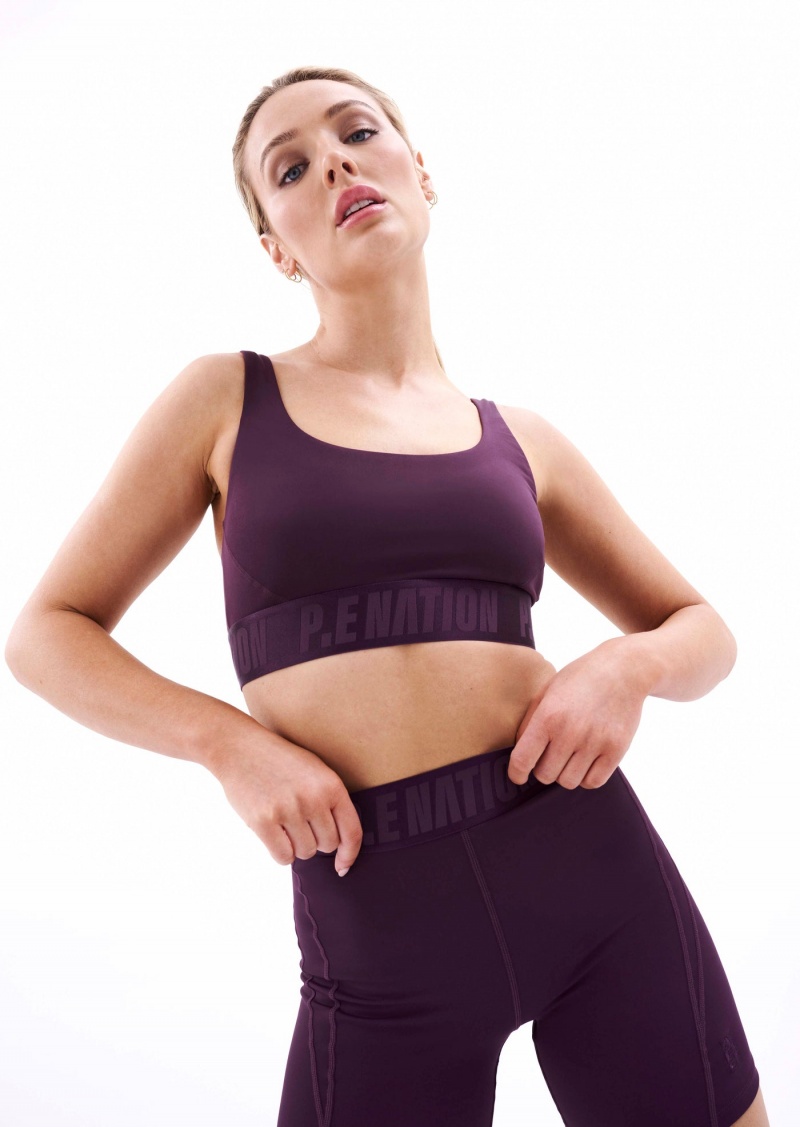 P.E Nation Backcheck Sports Bra Potent Purple | FVBAGKZ-93