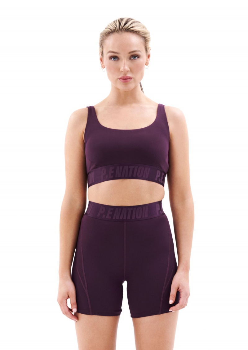 P.E Nation Backcheck Sports Bra Potent Purple | FVBAGKZ-93