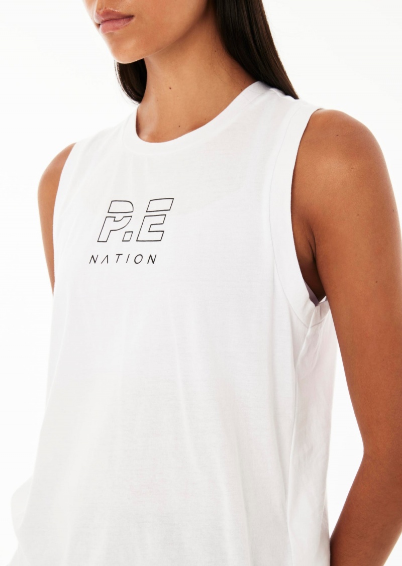 P.E Nation Classic Shuffle Tank White | GVHEZRF-25