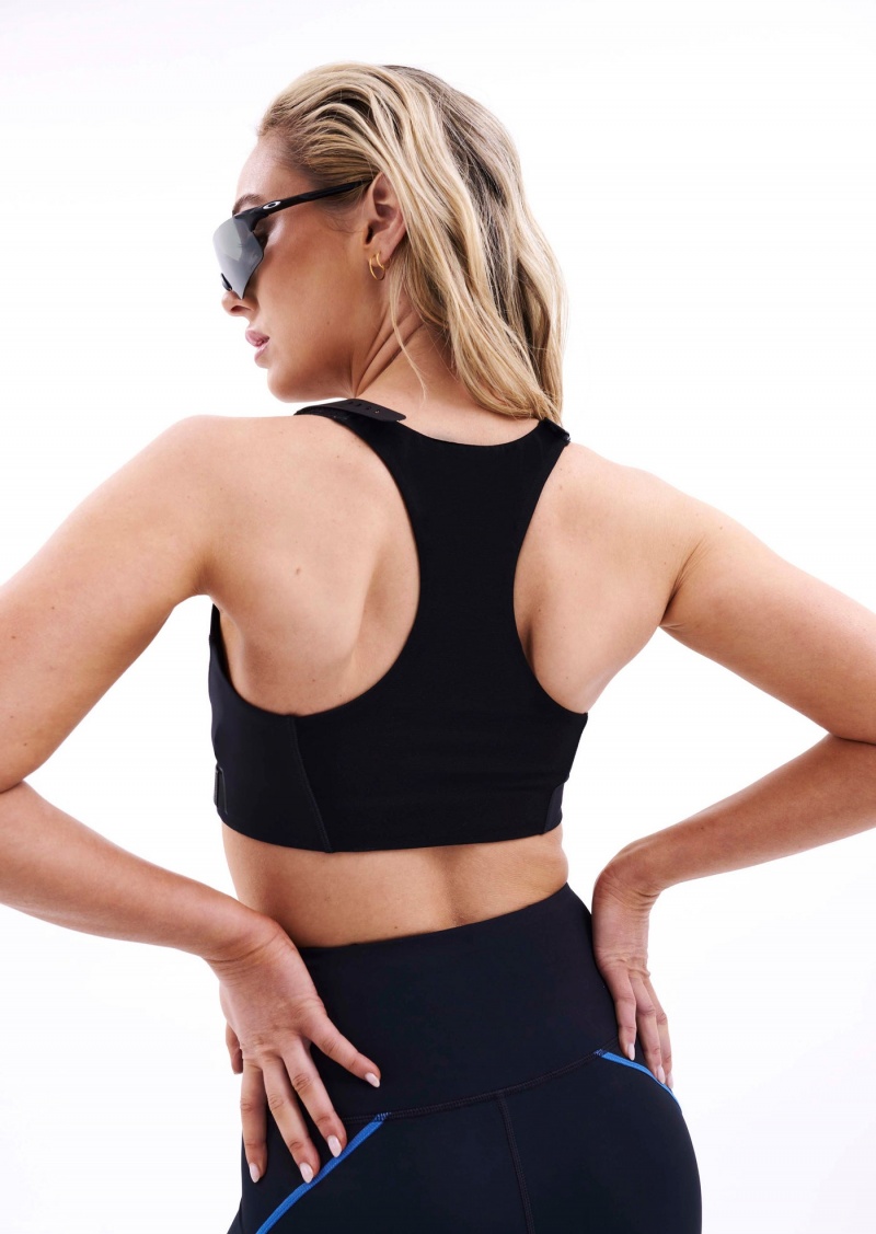 P.E Nation Double Play Sports Bra Black | QSDWYZC-34