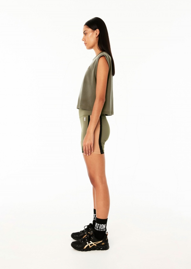 P.E Nation Headline 7" Bike Short Khaki | AZWQOFM-93