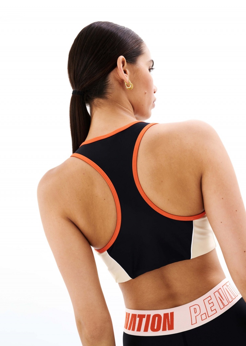 P.E Nation Lido Sports Bra Black | CNUSXPQ-17