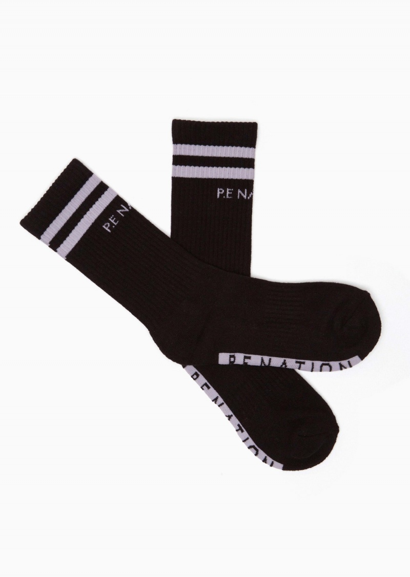 P.E Nation Marathon Crew Sock Black / Grey | BMLDHGV-19