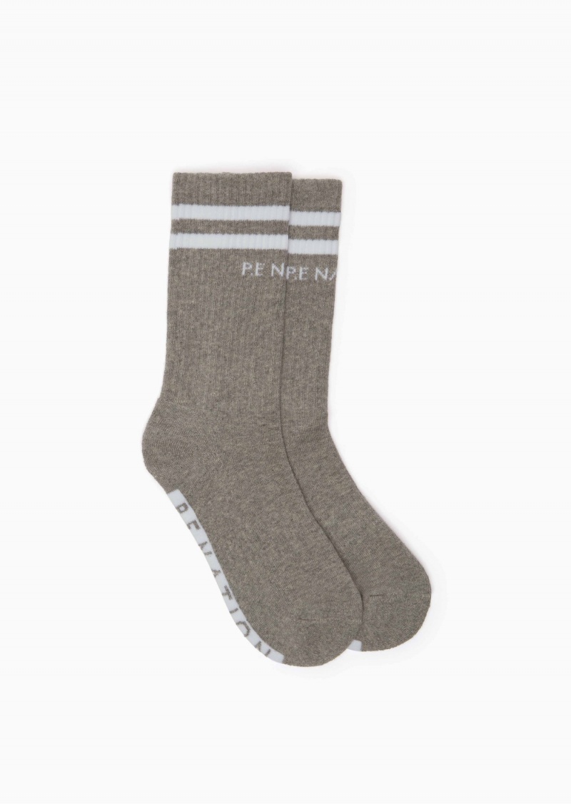 P.E Nation Marathon Crew Sock Black / Grey | BMLDHGV-19