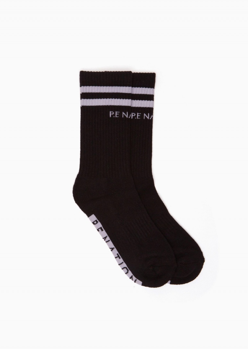 P.E Nation Marathon Crew Sock Black / Grey | BMLDHGV-19
