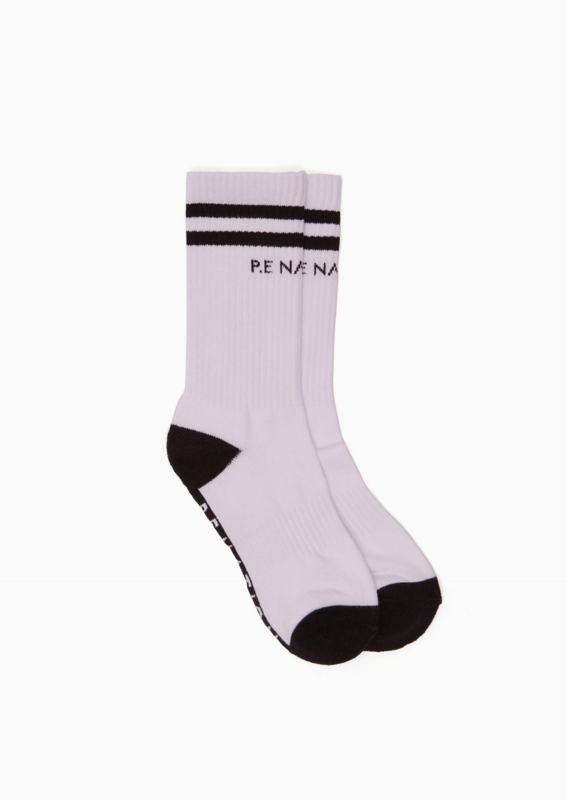 P.E Nation Marathon Crew Sock White / Grey | UEICMBN-94