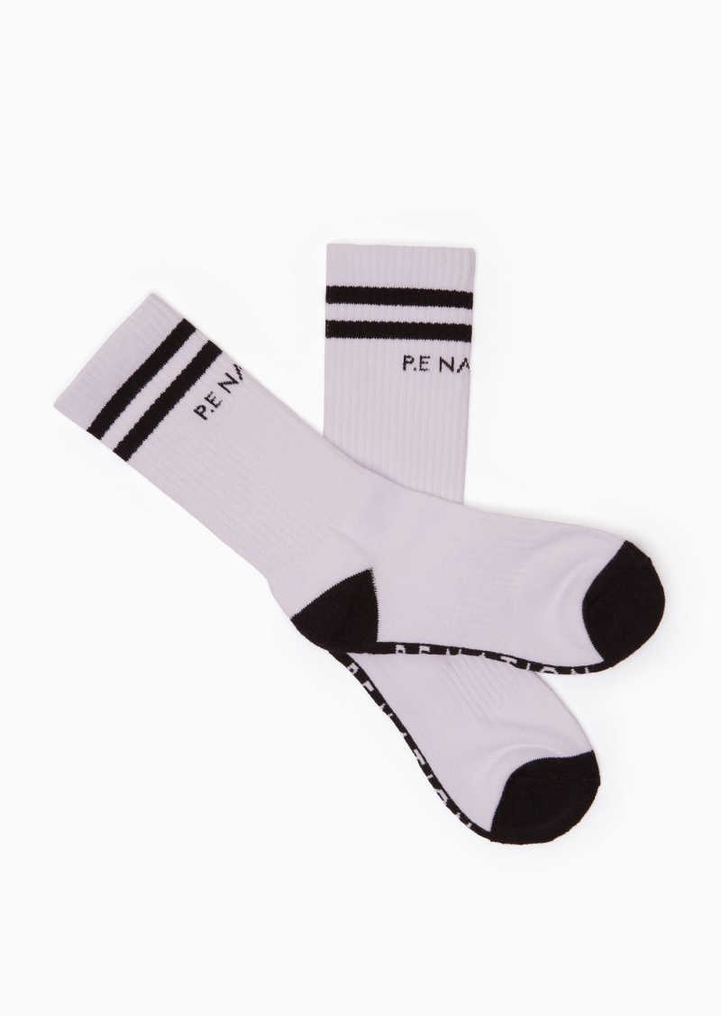 P.E Nation Marathon Crew Sock White / Grey | UEICMBN-94