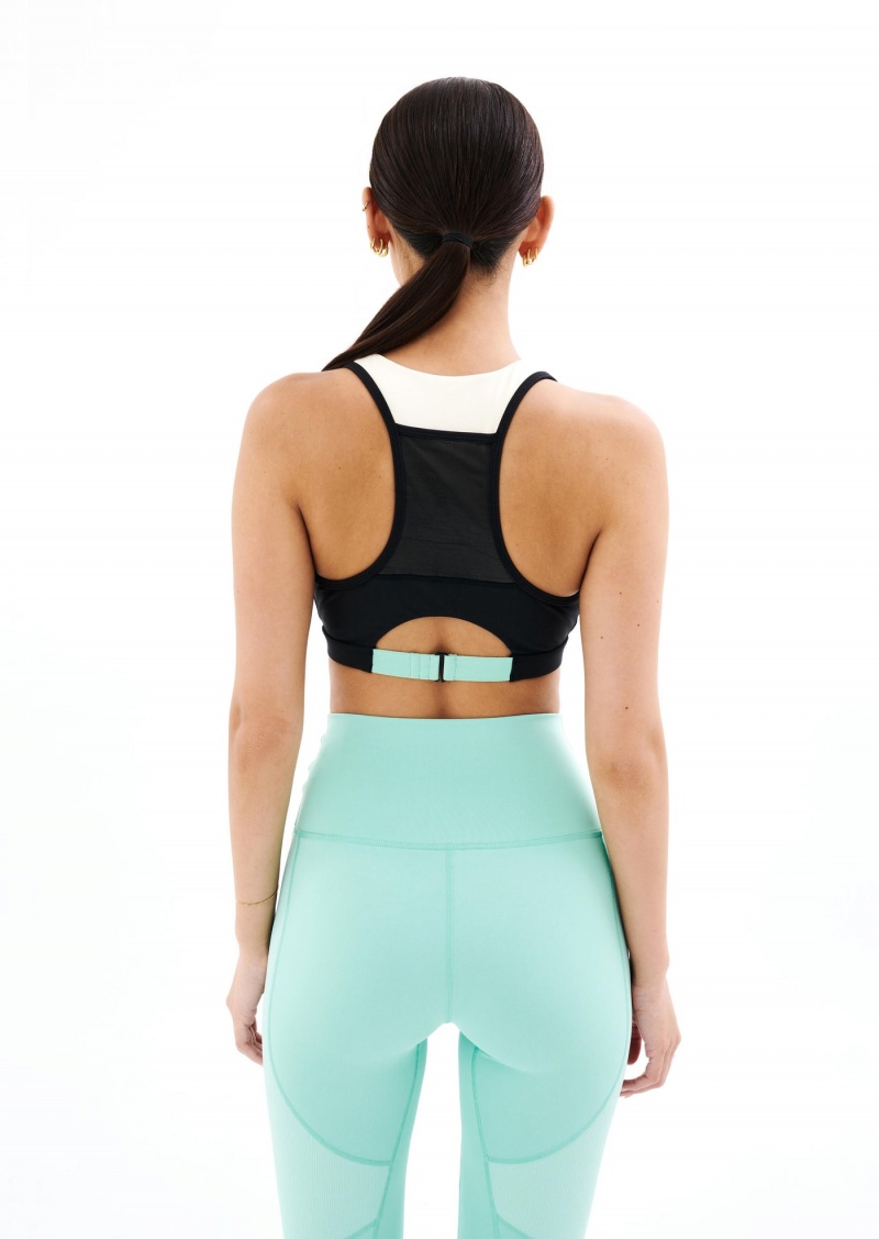 P.E Nation Neptune Sports Bra Black | QMYLOJB-20