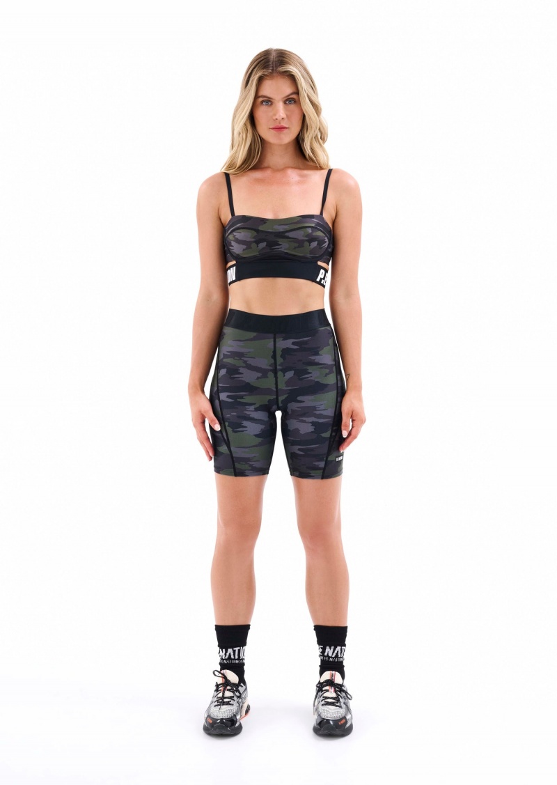 P.E Nation Northwood Bike Short Camo Print Dark | BOKWJYV-91