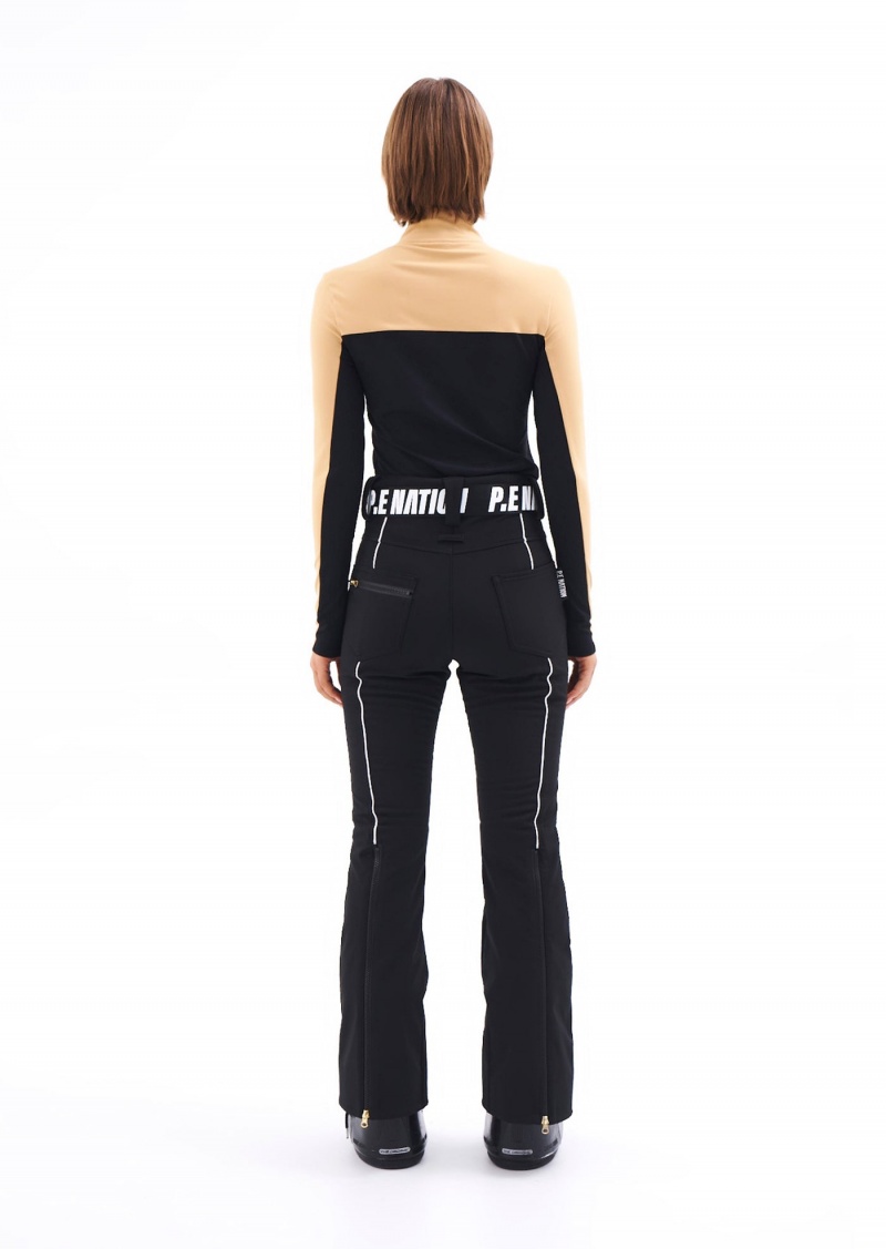 P.E Nation Slalom Blocked Long Sleeve Top Black | PAMREVQ-07
