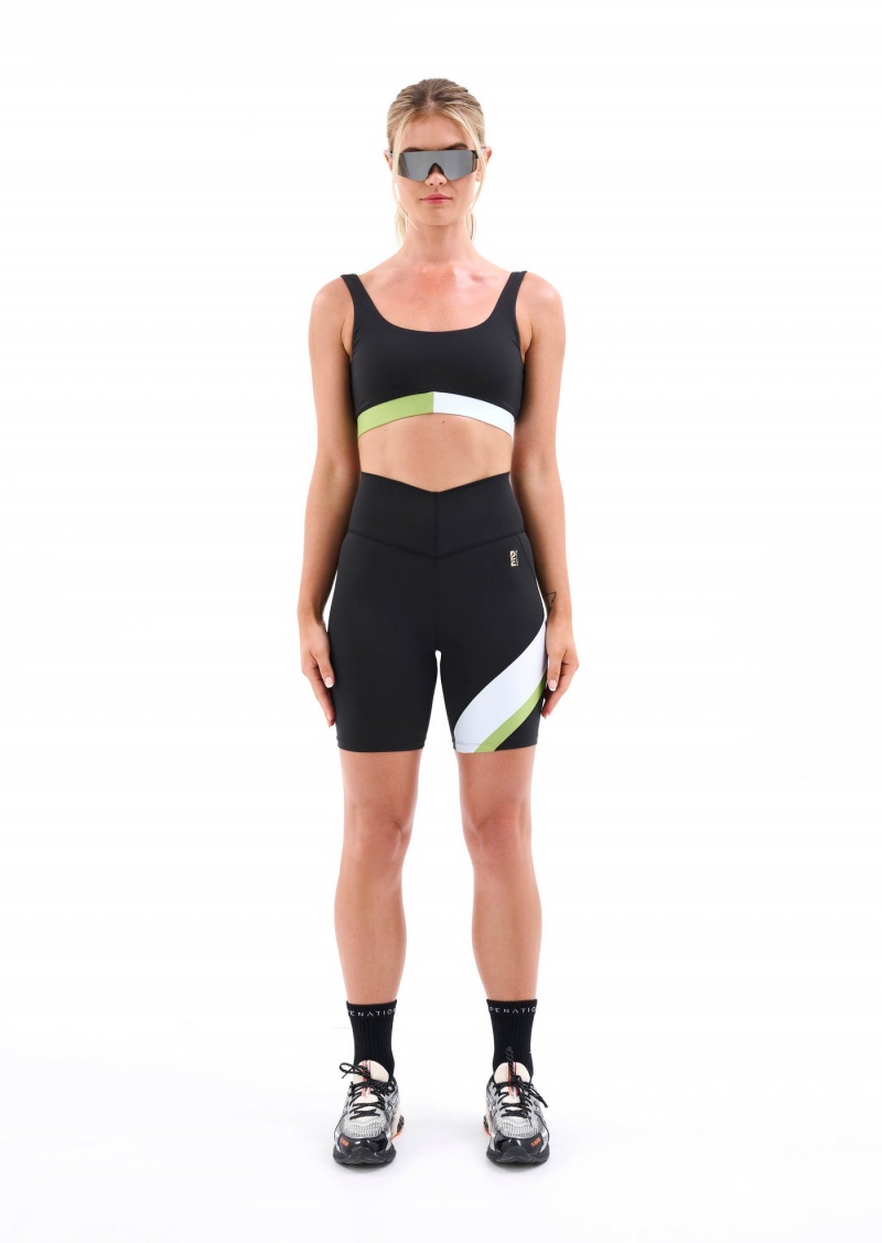 P.E Nation Sprint Time Bike Short Black | OLCPQVY-57