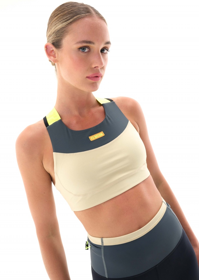 P.E Nation Transmission Sports Bra Charcoal | ZWHTUQA-91